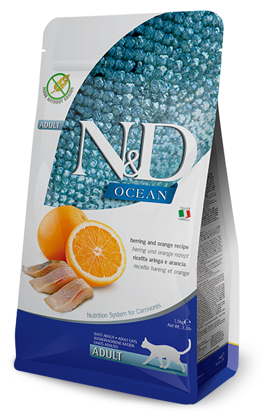 N&D Cat Ocean Arenque y Naranja