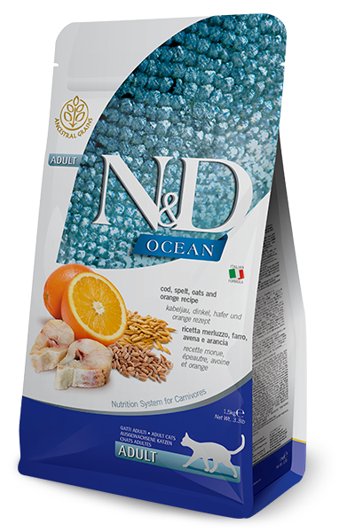 N&D Cat Ocean Bacalao, Espelta y Avena