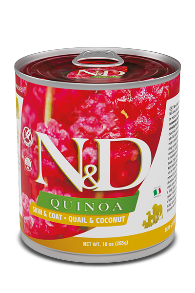 N&D Dog Quinoa Lata Skin & Coat Codorniz