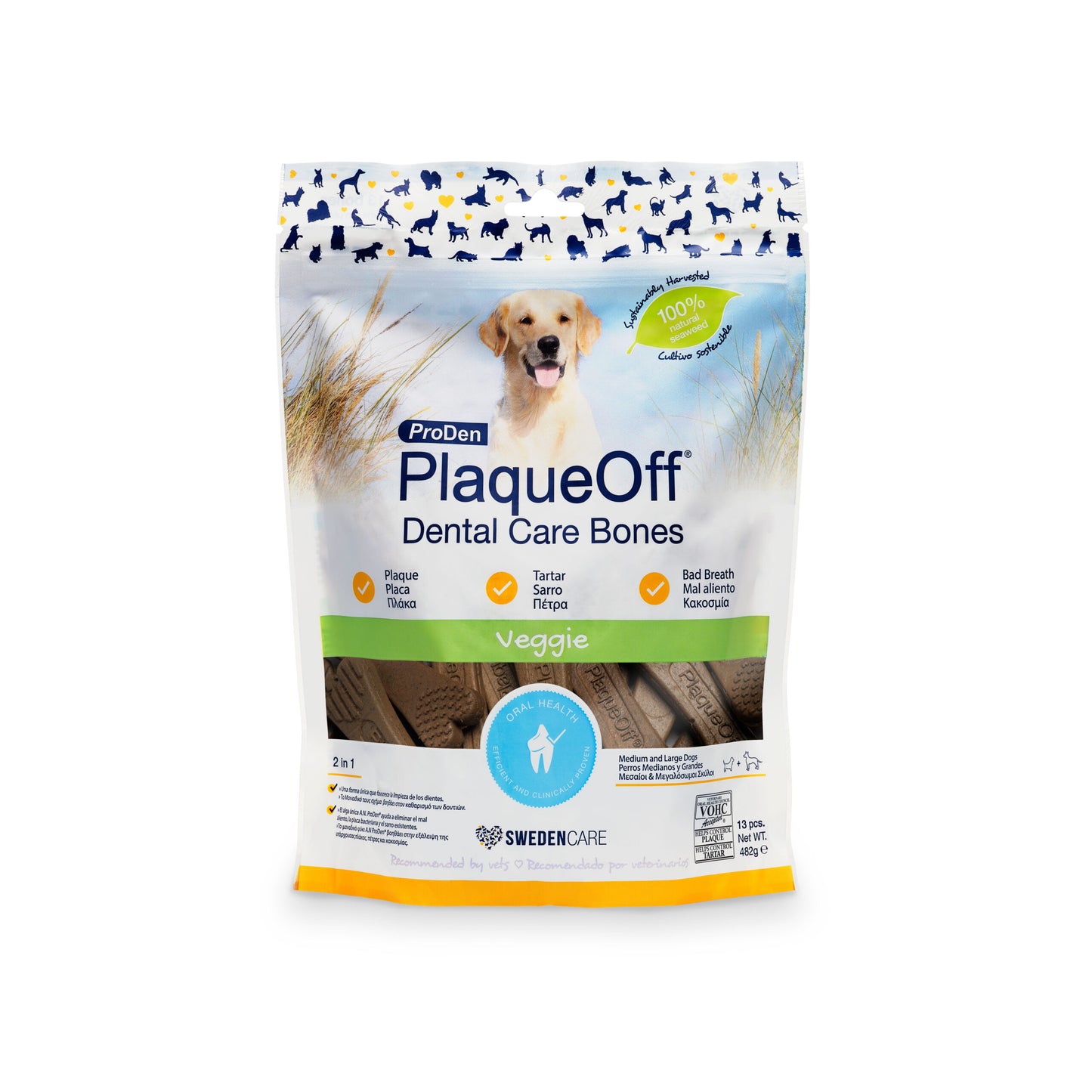 PlaqueOff ProDen Dog Dental Care Bones - Veggie