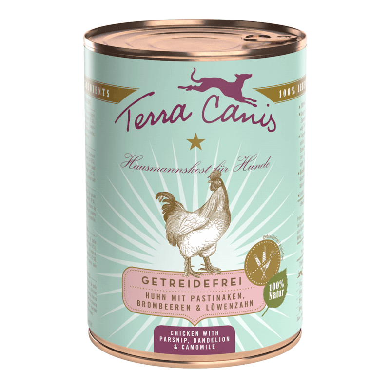 Terra Canis Grain Free Pollo con Chirivia, Mora y Diente de león