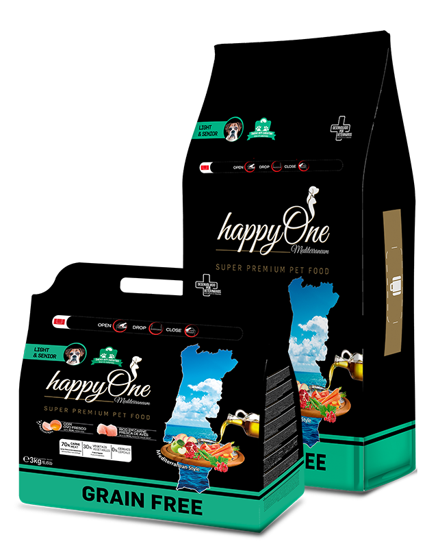 Happy One Mediterraneum LIGHT & SENIOR 12Kg – Paraisomascota