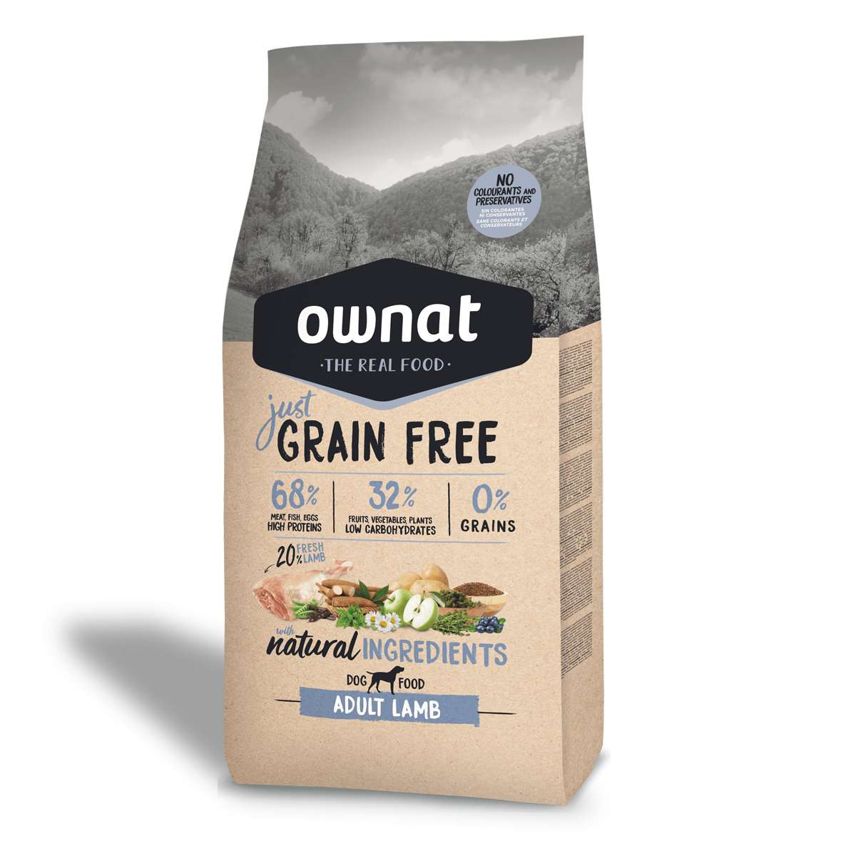 Pienso Ownat Just Grain Free Cordero para perros