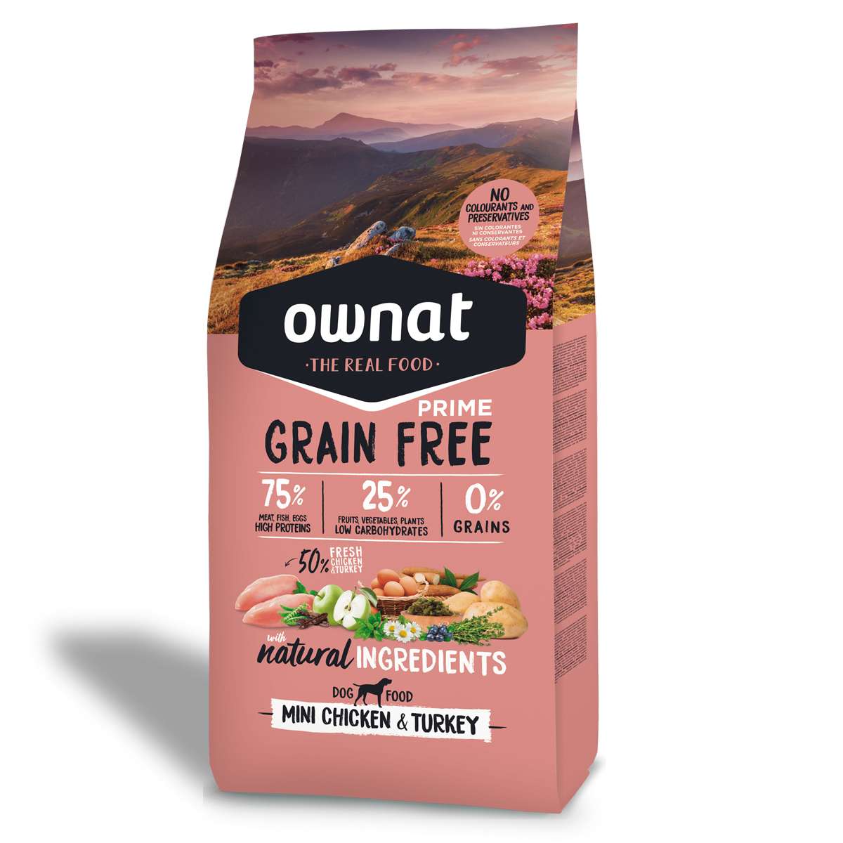 ownat prime mini chicken turkey sin cereales