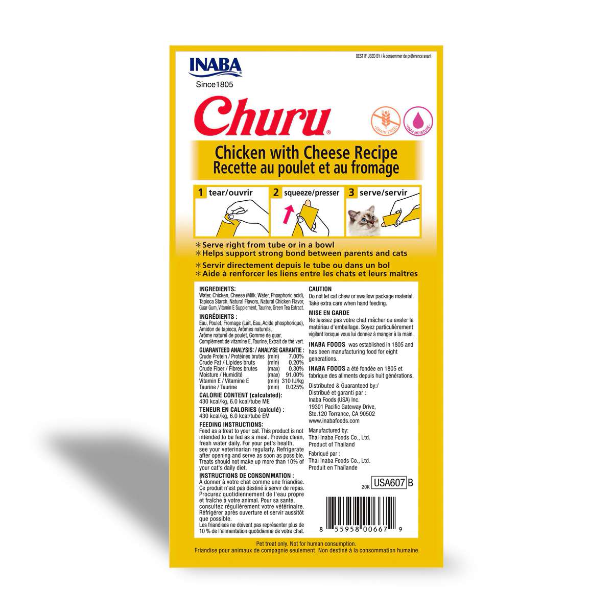 inaba churu gatos pollo y queso composicion