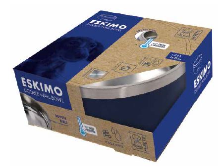 Comedero Doble Eskimo M-Pets Azul