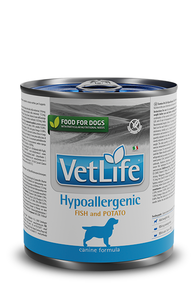 Vet Life Dog Húmedo Hipoalergénico de Pescado