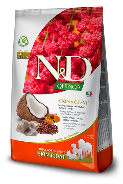N&D Dog Quinoa Skin & Coat - Arenques & Coconut