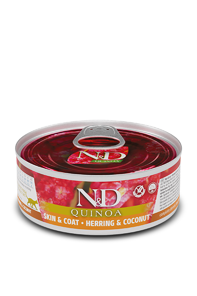 N&D Cat Quinoa Lata Skin & Coat Arenque