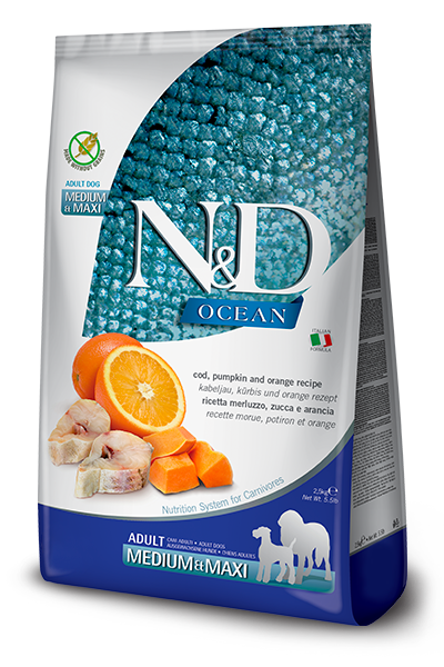 N&amp;D Dog Ocean Medium-Maxi Cod &amp; Pumpkin