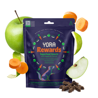 YORA Insectos Snacks con Manzana y Zanahoria